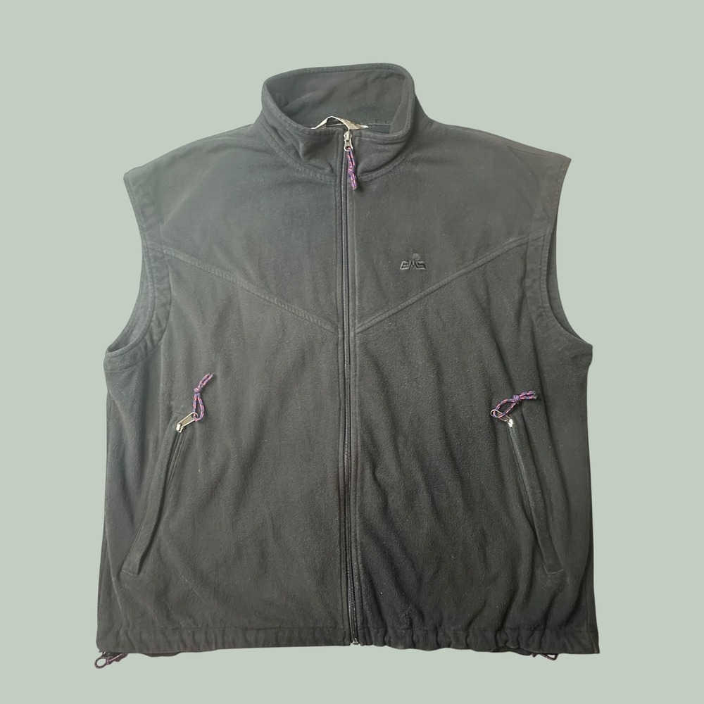 EMS Vest Mens XL 153205 Black Fleece Full Zip Outdoor Eastern Mountain Sports